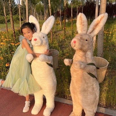 动物落地摆件真羊毛皮毛一体家居装饰收纳生日乔迁礼物大兔子玩偶,淘宝优惠券,粉丝福利购,淘宝优惠卷