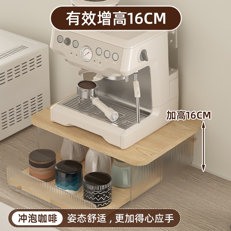 咖啡机置物架厨房水吧桌台面抽屉式茶包咖啡豆餐桌防尘杯子收纳架 - 图2