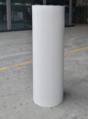 客厅大厅圆柱形展示柜架落地雕塑摆件人造白色黑色大理石底座基座