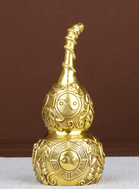 葫芦摆件纯铜空心不开口闭盖迷你小葫芦客厅卧室门V对门工艺品装