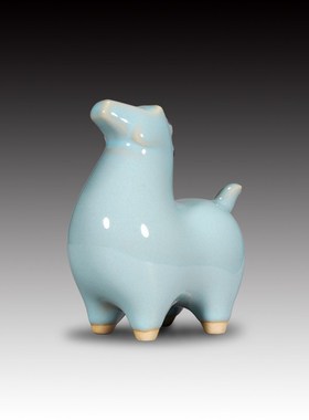 钧瓷唐马摆件陶i瓷窑变招财桌面装饰品马客厅玄关摆设特色毕业礼