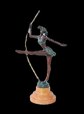 铜雕塑杆舞少女EP595欧式人物工艺饰品酒店客厅书房家居桌面摆件