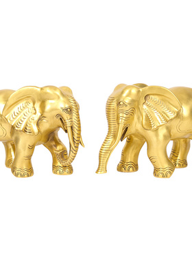 全铜大象摆件一对招财大象摆件大小号吉有天象办公室客厅装饰品