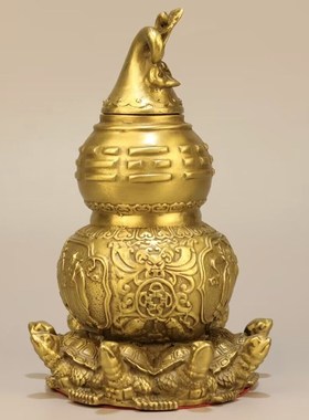 全铜葫芦摆件家用客厅卧室玄关装饰品中式送礼天医葫芦工艺品