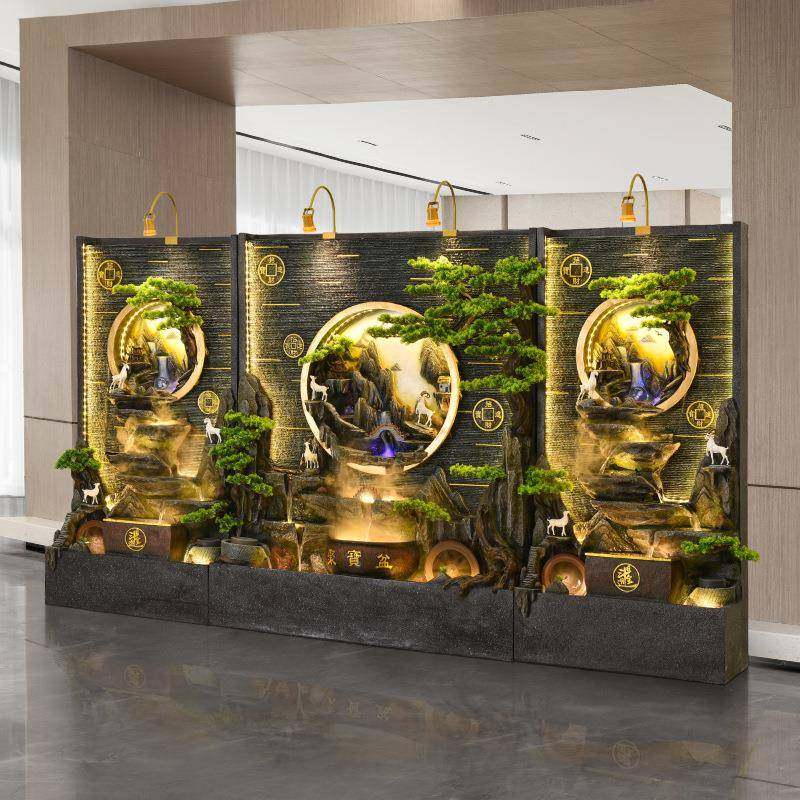 水幕流水屏风办公隔墙断装饰室室内庭外院假山鱼池喷泉UDC造景观,淘宝优惠券,粉丝福利购,淘宝优惠卷