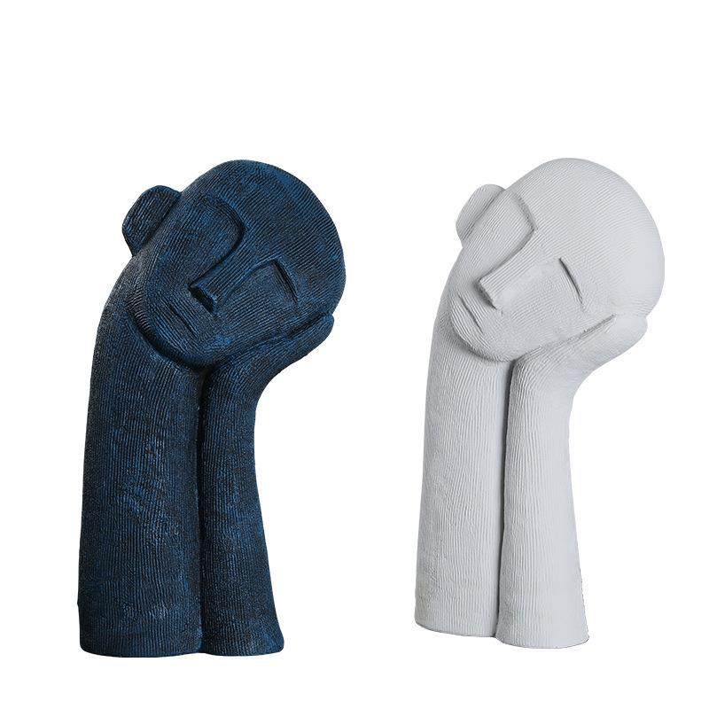 现代简白色沉思男橙隔色脚501284丫摆件样板间客厅茶几酒孩柜断约,淘宝优惠券,粉丝福利购,淘宝优惠卷