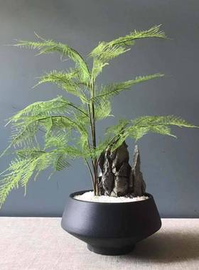 兰庭雅居仿饰真LTJ20-1迎客松盆景家居关客厅玄电柜视装摆件