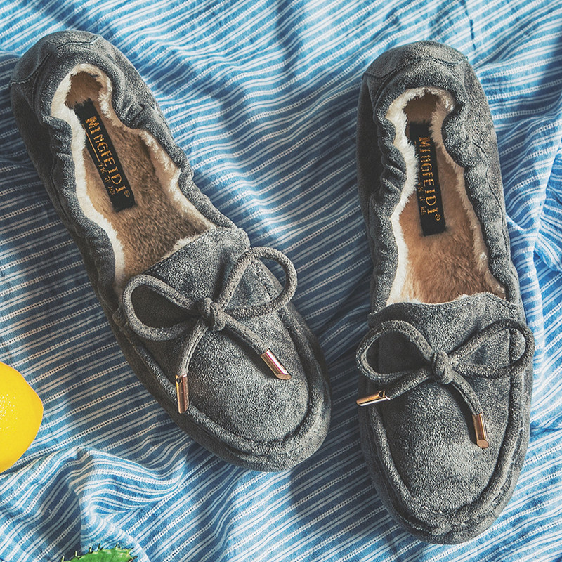 豆豆鞋女秋冬新款加绒一脚蹬懒人鞋大码孕妇平底软底蛋卷棉鞋,淘宝优惠券,粉丝福利购,淘宝优惠卷