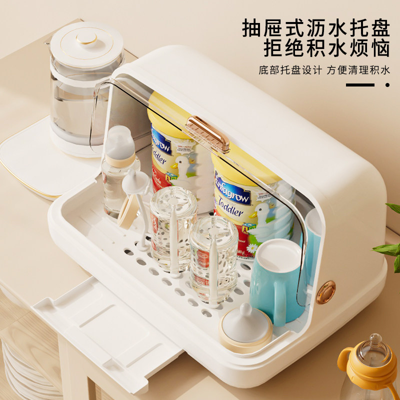奶瓶收纳盒沥水防尘收纳箱婴儿专用宝宝餐具晾干架子沥水架置物架,淘宝优惠券,粉丝福利购,淘宝优惠卷