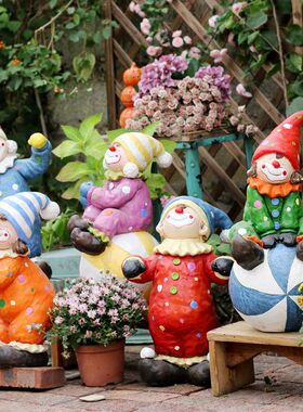 童话里的小丑 手绘园艺摆件幼儿园游乐场装饰品 公园庭院花园造景