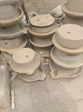 怀旧老物件摆件户外推石磨石装饰小磨道具