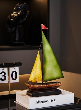 SHBD3699创一风顺帆船模型摆件桌客厅电视柜意酒柜办帆公室轻奢高