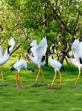 户外仿真鹤仙鹤玻璃钢tb-72261塑动物园林假山景水池雕景观丹顶造