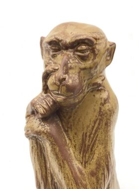 仁斋薛继业想猴家居不紫陶柴窑思葫芦色中式皮雕塑摆件陶瓷雕塑