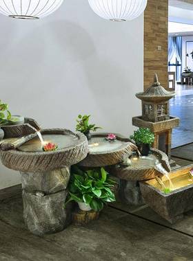 池大型假山喷生财流泉水摆件循环水F7596887系景观台庭阳院鱼户外