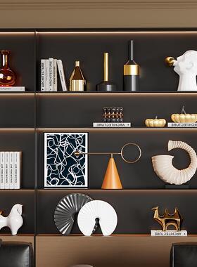 断沙发背景艺10257470术博古架现代摆龛件壁客厅隔柜装饰品房书样