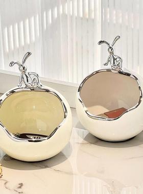 置物架装饰轻奢钥匙收纳摆件玄关入户轻奢高档现代创意进门口桌面