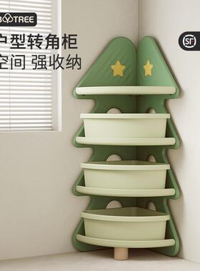 儿童纳柜书架儿童房圣诞树玩UQS具角收纳置物架转多层收储物盒