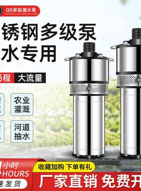 LSK304排不锈钢水用泵家高水扬程潜水泵小老鼠不锈钢深井泵农田水