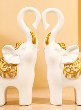 欧式大象树脂板件客厅样191间酒柜电视柜关摆装饰品对象树脂工艺