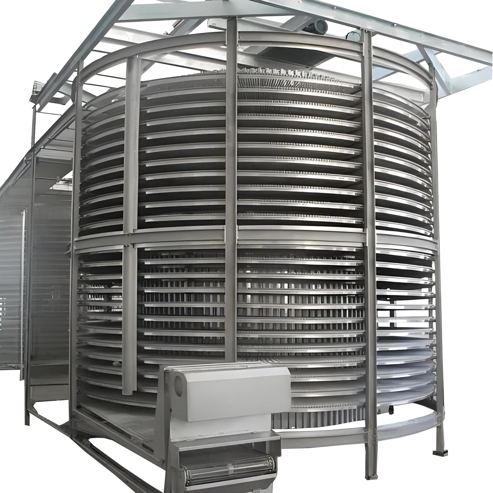 速冻肉类油炸食品快速冻结大产量速冻馄饨饺子春卷双螺旋式速冻机 - 图3