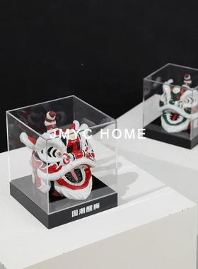 新中式手绘国潮醒子头摆件样板房间客厅房茶几狮电柜ZNE书软视装