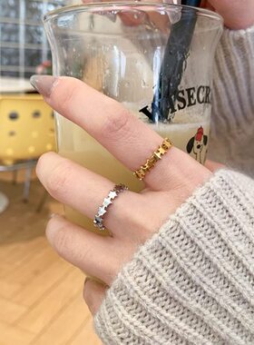 大码戒指女胖MM欧美2024年新款简约五角星星胖人粗手指食指指环潮