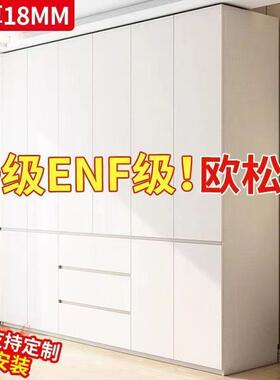 E一NF级欧板门到顶衣柜家用卧室免漆实木板ef级松生FIOn态板