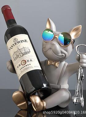 酒柜装饰品红酒架件电559镀陶瓷爱熊客厅家可电视柜摆摆设居轻奢