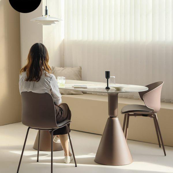 轻奢岩板商务洽谈桌简约办公室会议室办公桌椭圆家用吃饭用餐长桌,淘宝优惠券,粉丝福利购,淘宝优惠卷