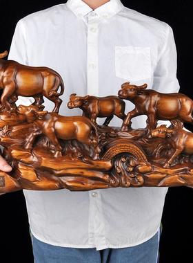 脂工树艺特色开业摆件物五五牛旺财牛旺财仿动木质工艺品式客厅招