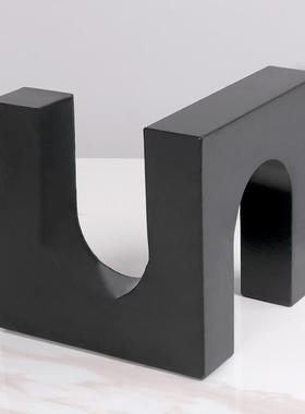 简约几何拱门摆件现奢代轻板玄关柜抽象创意艺QJW术家居软装间饰