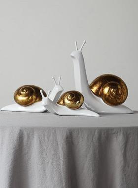 蜗牛件创办意可爱家摆居客厅公室软装饰品桌面动设物CF116091摆树