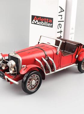 复古名爵M篷G敞跑车模型铁手工皮吧艺品怀旧酒橱窗柜收藏装379饰