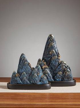 中式山10037897摆件轻奢高端档假客厅电视酒柜办公室柜博古架高大