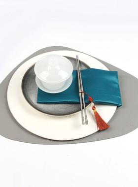 新中式6餐具套装简品饰约餐具摆台样盘板房餐桌餐盘装摆软装盘