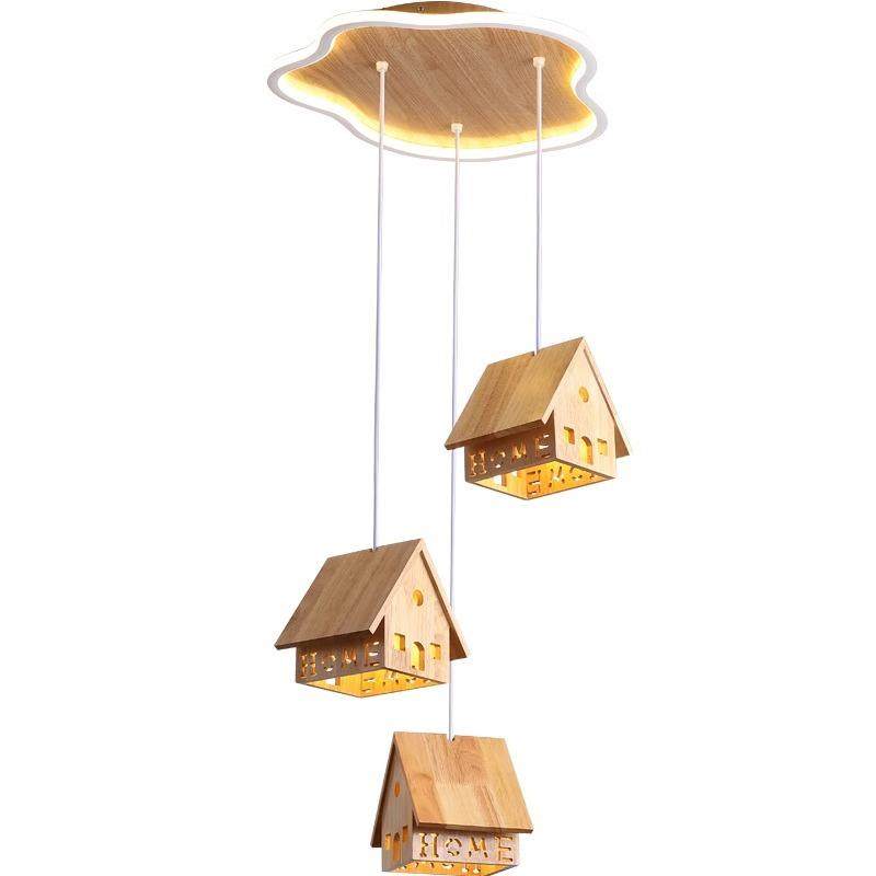 胡200桃吊木色新中式LED餐吊灯复古实中卧国风餐木厅灯个性室床头,淘宝优惠券,粉丝福利购,淘宝优惠卷