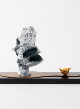 新中式意假石摆件客MC-TY-38厅书柜售楼样板房软装摆设玄创关边柜