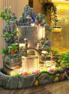 喷泉室餐装饰缸阳台客厅KX-66969鱼厅装饰品假山流水摆件大型造景