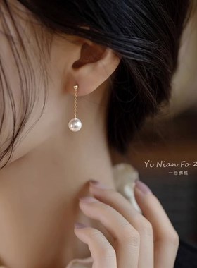 2mm极细强光白色珍珠项炼 女士正圆无瑕强光小珠子显白气质锁骨链