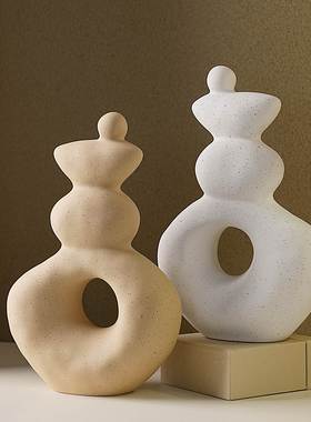 景德镇陶瓷高级感小众时来运转家居客厅玄关电视柜侘寂装饰品摆件