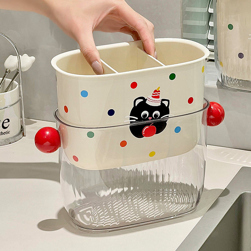 生活一角 筷子收纳盒双层加厚家用厨房餐具沥水筷笼桌面置物架,淘宝优惠券,粉丝福利购,淘宝优惠卷