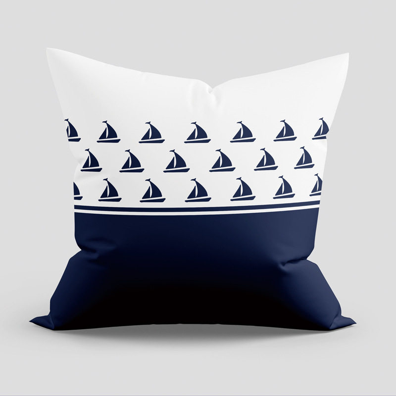 现代简约抱枕靠垫海洋风蓝色船锚家居靠垫抱枕咖啡店酒吧装饰品,淘宝优惠券,粉丝福利购,淘宝优惠卷