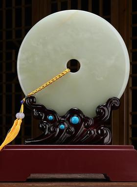 玉石平安装扣件青玉天然原中平安如意式客厅石玄关隔断饰摆办公室