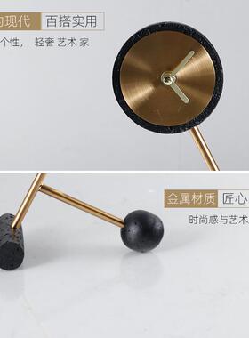 现代轻奢术家OAO居软装台钟简约客厅电柜艺书房房人间视金属形装