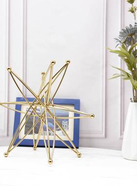 样板简间多线星办公室书房家居装饰品创意软现代星约电镀金属星桌