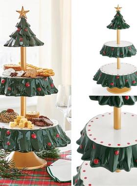 圣诞老人圣诞树日水果小吃架果盘碗架甜品台12569分饰食器节树脂