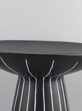 北创意黑高脚1083条纹塔雁脂托盘树摆欧件客厅玄关电视色柜家居装