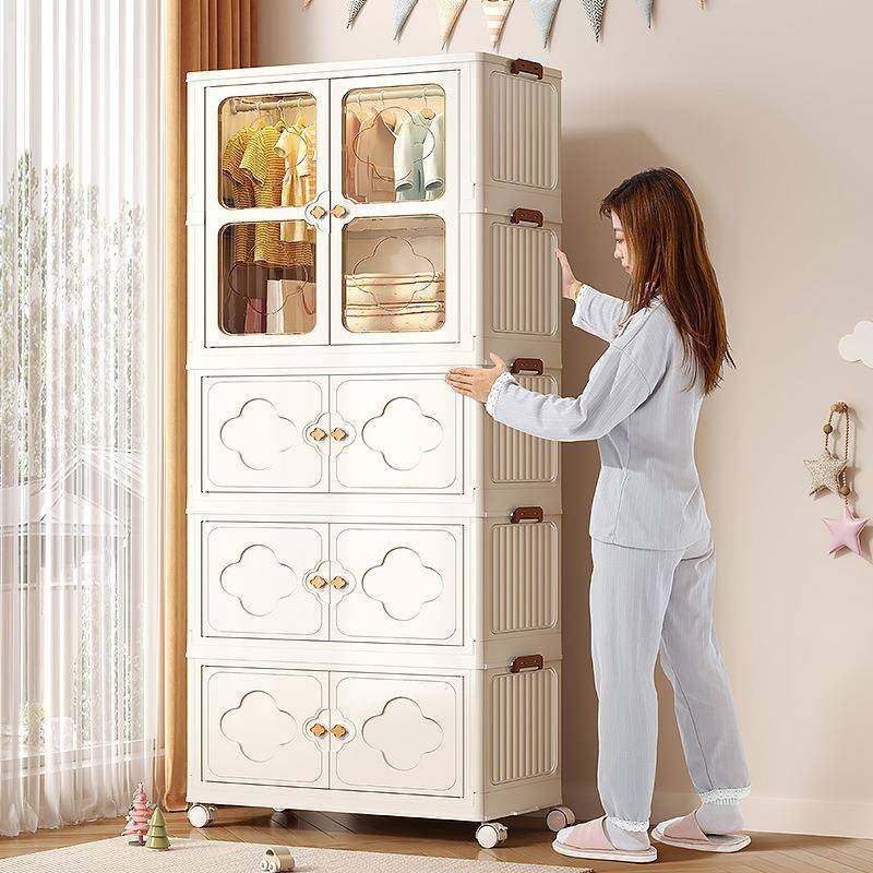 用塑料折叠衣柜免安装开门儿童可动折叠箱衣橱小户型对家收移8088,淘宝优惠券,粉丝福利购,淘宝优惠卷