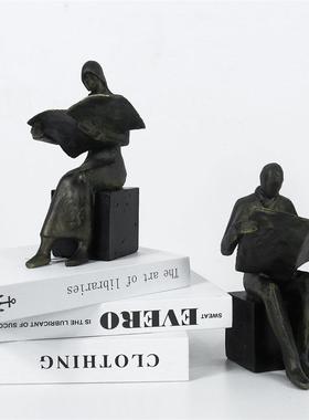 读书摆者件1阅读者雕像创意玄关书房厅办公桌摆树脂客件欧式风格